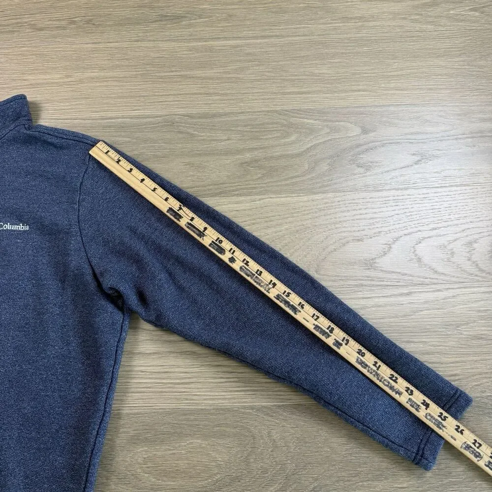 Columbia Sweater Men Large 1/4 Zip Fleece Pullover Blue Mock Neck Jacket
